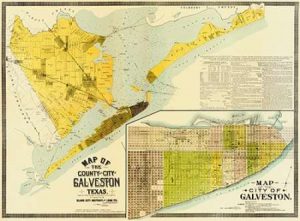 Map of the county and city of Galveston, Texas, 1891