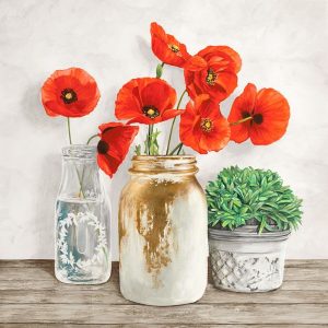 Floral composition with Mason Jars II