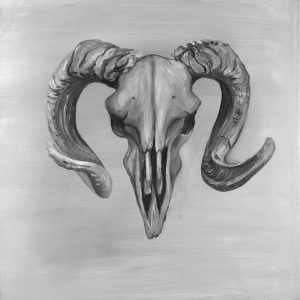 Grayscale Aries Skull