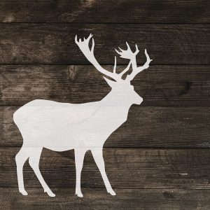 Left Side Deer Silhouette on Wood