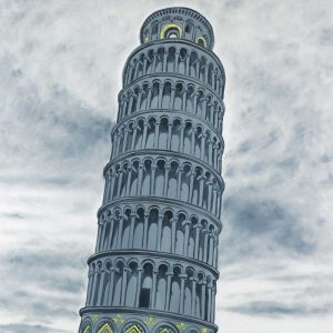 Outline of Tower of Pisa in Italy