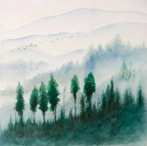 Landscape in watercolor