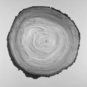 Grayscale Round Shaped Tree Slab