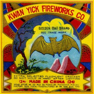 Kwan Yick Fireworks Co. Golden Bat Brand
