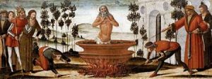 Saint John The Evangelist In a Vat of Boiling Oil: a Predella Panel