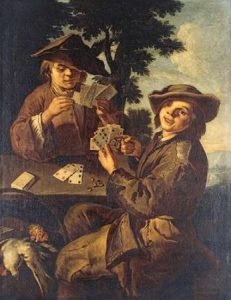 Two Peasant Boys Playing Cards