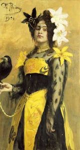 Portrait of a Lady In a Yellow and Black Gown