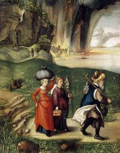 Lot and His Family Fleeing From Sodom