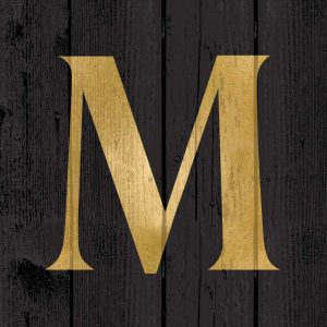 Gold Alphabet M