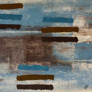 Blue Bared Abstract Square I