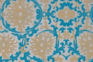 Tan and Blue Floral Pattern II