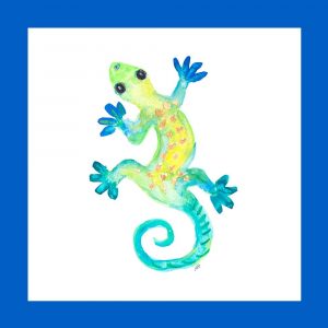 Watercolor Gecko Square II