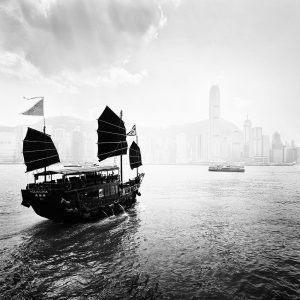 Boat in the Hong Kong Harbor
