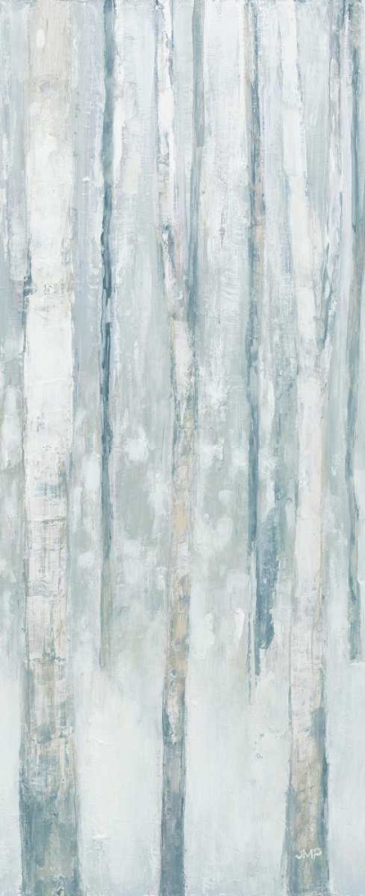 Birches in Winter Blue Gray Panel III