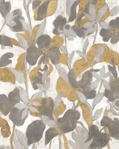 Painted Tropical Screen II Gray Gold