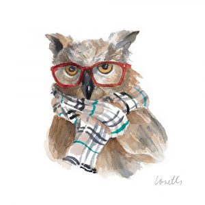 Owl in Scarf and Glasses