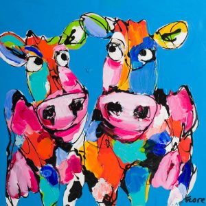 Colourful art cows