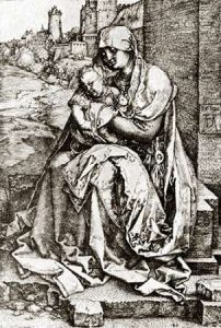 The Virgin Mary With The Infant At The City Wall