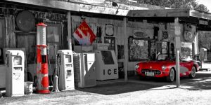 Vintage gas station on Route 66