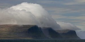 Iceland, Patreksfjordur A spectacular cloud bank