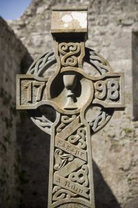 Ireland, Co Mayo, Cross at Burrishoole Abbey