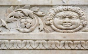 Italy, Campania, Herculaneum Details of carvings