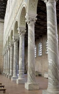 Italy, Ravenna Church of St Apollinare columns