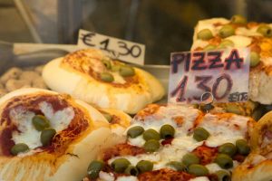 Italy, Venice Pizza slices for sale