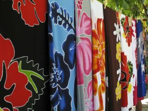 French Polynesia Colorful tropical print fabrics