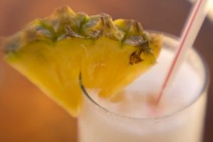 French Polynesia Tropical drink with pineapple