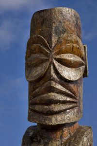French Polynesia, Cook Islands, Avarua Tiki face