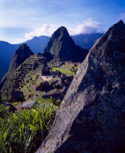 Peru, Andes Mountains Ruins of Machu Picchu