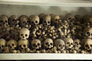 Peru, Lima Skulls and bones in the crypt