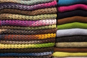 Peru, Aguas Calientes Stack of textile of wool
