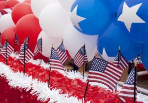 Indiana, Carmel Patriotic balloons and flags