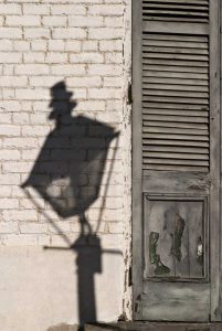Louisiana, New Orleans Street lamps shadow
