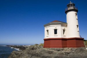 Oregon, Bandon View of Coquille River Lighthouse