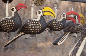 Wooden bird carvings, Etosha NP, Namibia