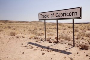 Namibia Sign marks the Tropic of Capricorn