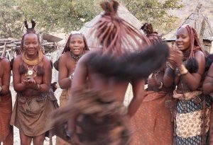 Namibia, Opuwo Himba woman during a dance